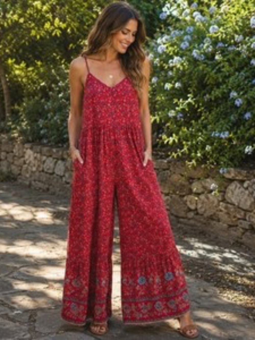Natural Life Wide Leg Boho Jumpsuit